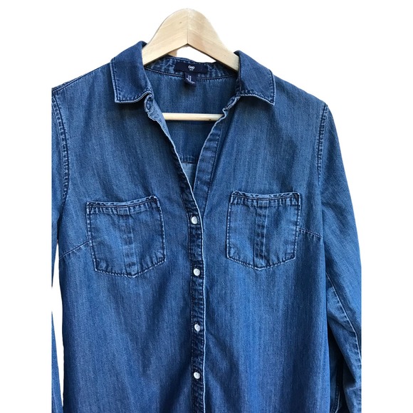 GAP Blue Long Sleeve Denim Dress - Picture 3 of 8